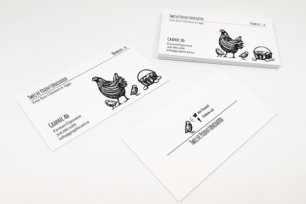 12 PT uncoated Business card design