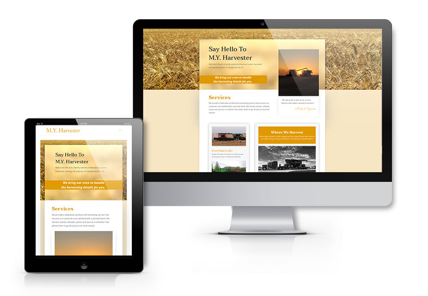 M.Y. Harvester Website Design