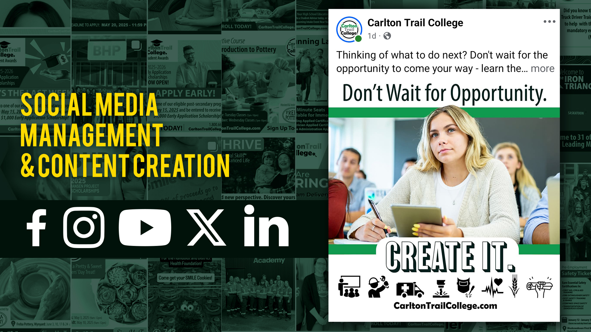 College Social Media Manager and Content Creator