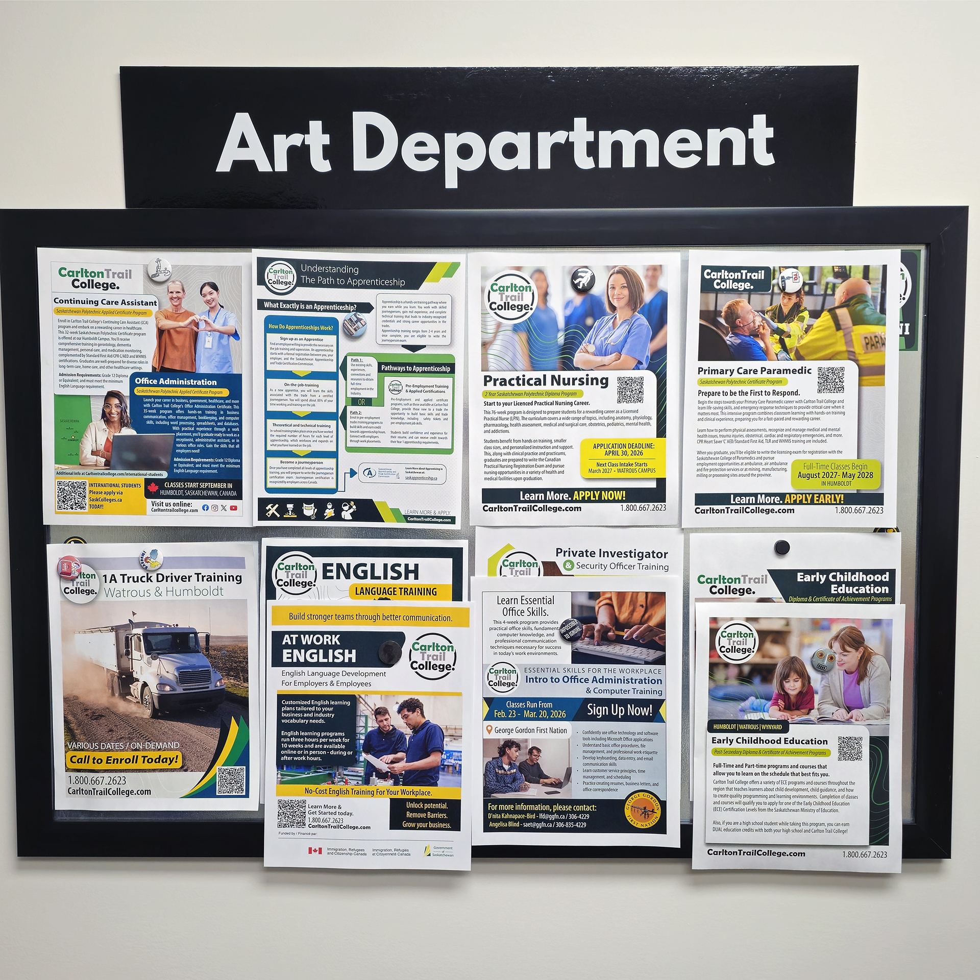 My work magnet board where I collect recently produced materials